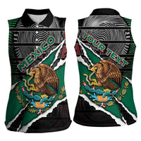 Personalized Mexico Women Sleeveless Polo Shirt Mexican Patriotic Eagle Emblem - Fierce National Pride - Wonder Print Shop