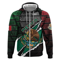 Personalized Mexico Zip Hoodie Mexican Patriotic Eagle Emblem - Fierce National Pride - Wonder Print Shop