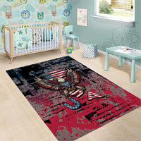 Patriotic Rebel American Area Rug Grunge USA Eagle Flag - Wonder Print Shop