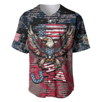 Personalized Patriotic Rebel American Baseball Jersey Grunge USA Eagle Flag - Wonder Print Shop