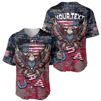 Personalized Patriotic Rebel American Baseball Jersey Grunge USA Eagle Flag - Wonder Print Shop
