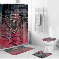 Patriotic Rebel American Bathroom Set Grunge USA Eagle Flag - Wonder Print Shop