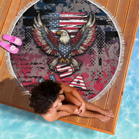 Patriotic Rebel American Beach Blanket Grunge USA Eagle Flag - Wonder Print Shop