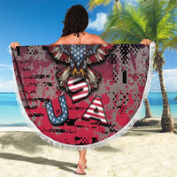Patriotic Rebel American Beach Blanket Grunge USA Eagle Flag - Wonder Print Shop