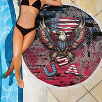 Patriotic Rebel American Beach Blanket Grunge USA Eagle Flag - Wonder Print Shop