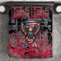 Patriotic Rebel American Bedding Set Grunge USA Eagle Flag - Wonder Print Shop