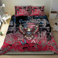 Patriotic Rebel American Bedding Set Grunge USA Eagle Flag - Wonder Print Shop