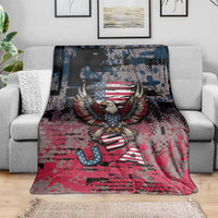 Patriotic Rebel American Blanket Grunge USA Eagle Flag - Wonder Print Shop