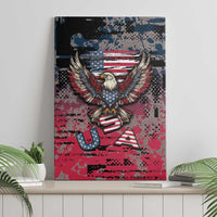 Patriotic Rebel American Canvas Wall Art Grunge USA Eagle Flag - Wonder Print Shop