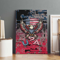 Patriotic Rebel American Canvas Wall Art Grunge USA Eagle Flag - Wonder Print Shop