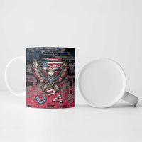 Personalized Patriotic Rebel American Ceramic Mug Grunge USA Eagle Flag - Wonder Print Shop