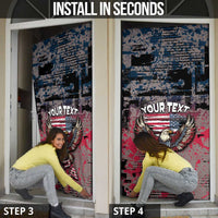 Patriotic Rebel American Door Cover Grunge USA Eagle Flag - Wonder Print Shop