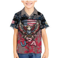 Personalized Patriotic Rebel American Family Matching Mermaid Dress and Hawaiian Shirt Grunge USA Eagle Flag - Wonder Print Shop