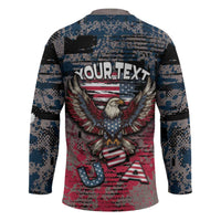 Personalized Patriotic Rebel American Hockey Jersey Grunge USA Eagle Flag - Wonder Print Shop
