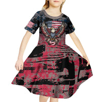 Personalized Patriotic Rebel American Kid Short Sleeve Dress Grunge USA Eagle Flag - Wonder Print Shop