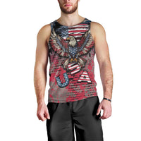 Personalized Patriotic Rebel American Men Tank Top Grunge USA Eagle Flag - Wonder Print Shop