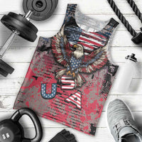 Personalized Patriotic Rebel American Men Tank Top Grunge USA Eagle Flag - Wonder Print Shop