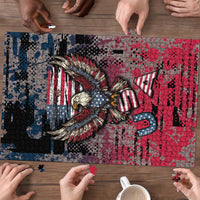 Patriotic Rebel American Puzzle Grunge USA Eagle Flag - Wonder Print Shop