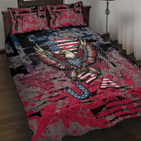 Patriotic Rebel American Quilt Bed Set Grunge USA Eagle Flag - Wonder Print Shop