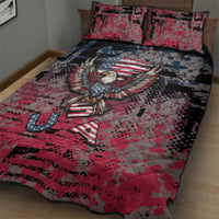 Patriotic Rebel American Quilt Bed Set Grunge USA Eagle Flag - Wonder Print Shop