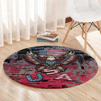 Patriotic Rebel American Round Carpet Grunge USA Eagle Flag - Wonder Print Shop