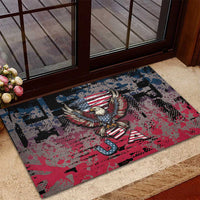 Patriotic Rebel American Rubber Doormat Grunge USA Eagle Flag - Wonder Print Shop