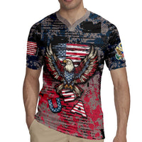 Personalized Patriotic Rebel American Rugby Jersey Grunge USA Eagle Flag - Wonder Print Shop