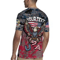 Personalized Patriotic Rebel American Rugby Jersey Grunge USA Eagle Flag - Wonder Print Shop