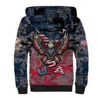 Personalized Patriotic Rebel American Sherpa Hoodie Grunge USA Eagle Flag - Wonder Print Shop