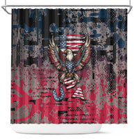 Patriotic Rebel American Shower Curtain Grunge USA Eagle Flag - Wonder Print Shop
