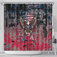 Patriotic Rebel American Shower Curtain Grunge USA Eagle Flag - Wonder Print Shop