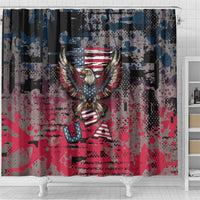 Patriotic Rebel American Shower Curtain Grunge USA Eagle Flag - Wonder Print Shop