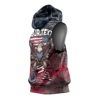 Personalized Patriotic Rebel American Sleeveless Hoodie Grunge USA Eagle Flag - Wonder Print Shop