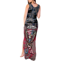 Personalized Patriotic Rebel American Tank Maxi Dress Grunge USA Eagle Flag - Wonder Print Shop