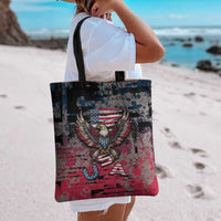 Patriotic Rebel American Tote Bag Grunge USA Eagle Flag - Wonder Print Shop