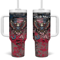 Personalized Patriotic Rebel American Tumbler With Handle Grunge USA Eagle Flag - Wonder Print Shop