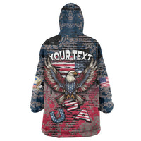 Personalized Patriotic Rebel American Wearable Blanket Hoodie Grunge USA Eagle Flag - Wonder Print Shop