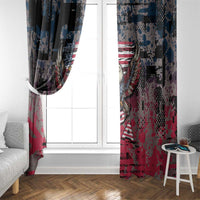 Patriotic Rebel American Window Curtain Grunge USA Eagle Flag - Wonder Print Shop