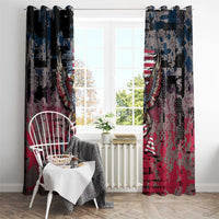Patriotic Rebel American Window Curtain Grunge USA Eagle Flag - Wonder Print Shop