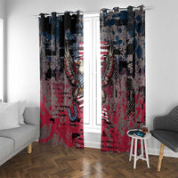 Patriotic Rebel American Window Curtain Grunge USA Eagle Flag - Wonder Print Shop