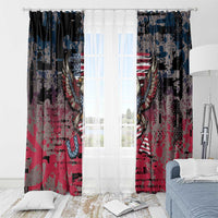 Patriotic Rebel American Window Curtain Grunge USA Eagle Flag - Wonder Print Shop