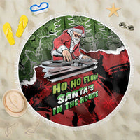 Hip Hop Christmas Beach Blanket DJ Santa Ho Ho Flow - Wonder Print Shop