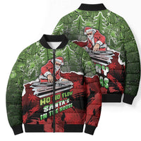 Hip Hop Christmas Bomber Puffer Jacket DJ Santa Ho Ho Flow - Wonder Print Shop