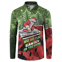 Hip Hop Christmas Button Sweatshirt DJ Santa Ho Ho Flow - Wonder Print Shop