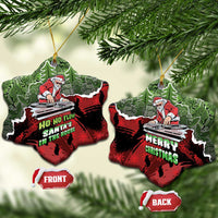 Hip Hop Christmas Ceramic Ornament DJ Santa Ho Ho Flow - Wonder Print Shop