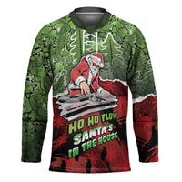 Hip Hop Christmas Hockey Jersey DJ Santa Ho Ho Flow - Wonder Print Shop