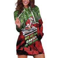 Hip Hop Christmas Hoodie Dress DJ Santa Ho Ho Flow - Wonder Print Shop