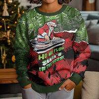 Hip Hop Christmas Kid Ugly Christmas Sweater DJ Santa Ho Ho Flow - Wonder Print Shop