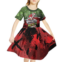 Hip Hop Christmas Kid Short Sleeve Dress DJ Santa Ho Ho Flow - Wonder Print Shop