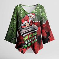 Hip Hop Christmas Kimono Sleeve Blouse DJ Santa Ho Ho Flow - Wonder Print Shop